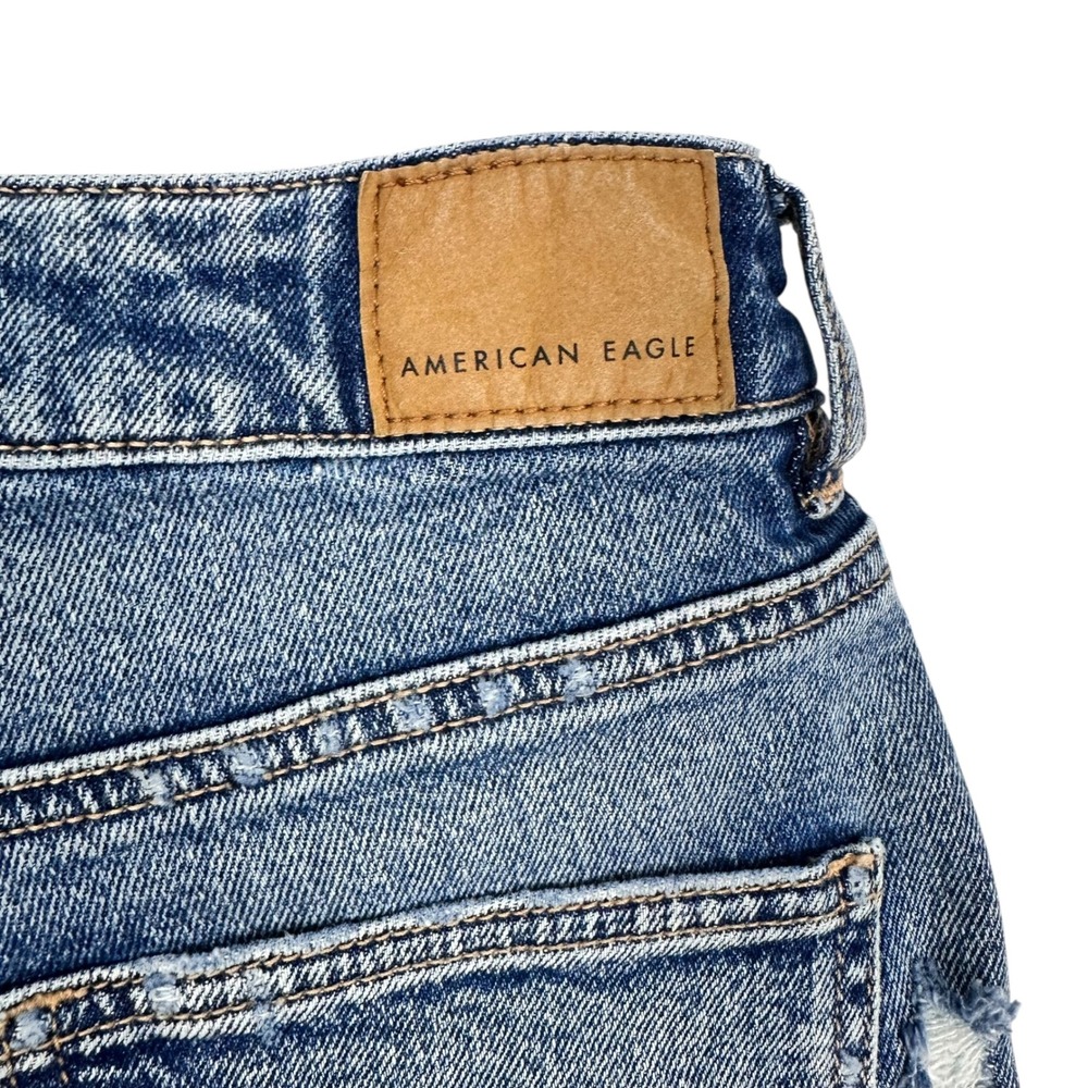 American Eagle Distressed Stretch Denim Shorts Rare Factory Sample Pair Sz 4 - Picture 6 of 7